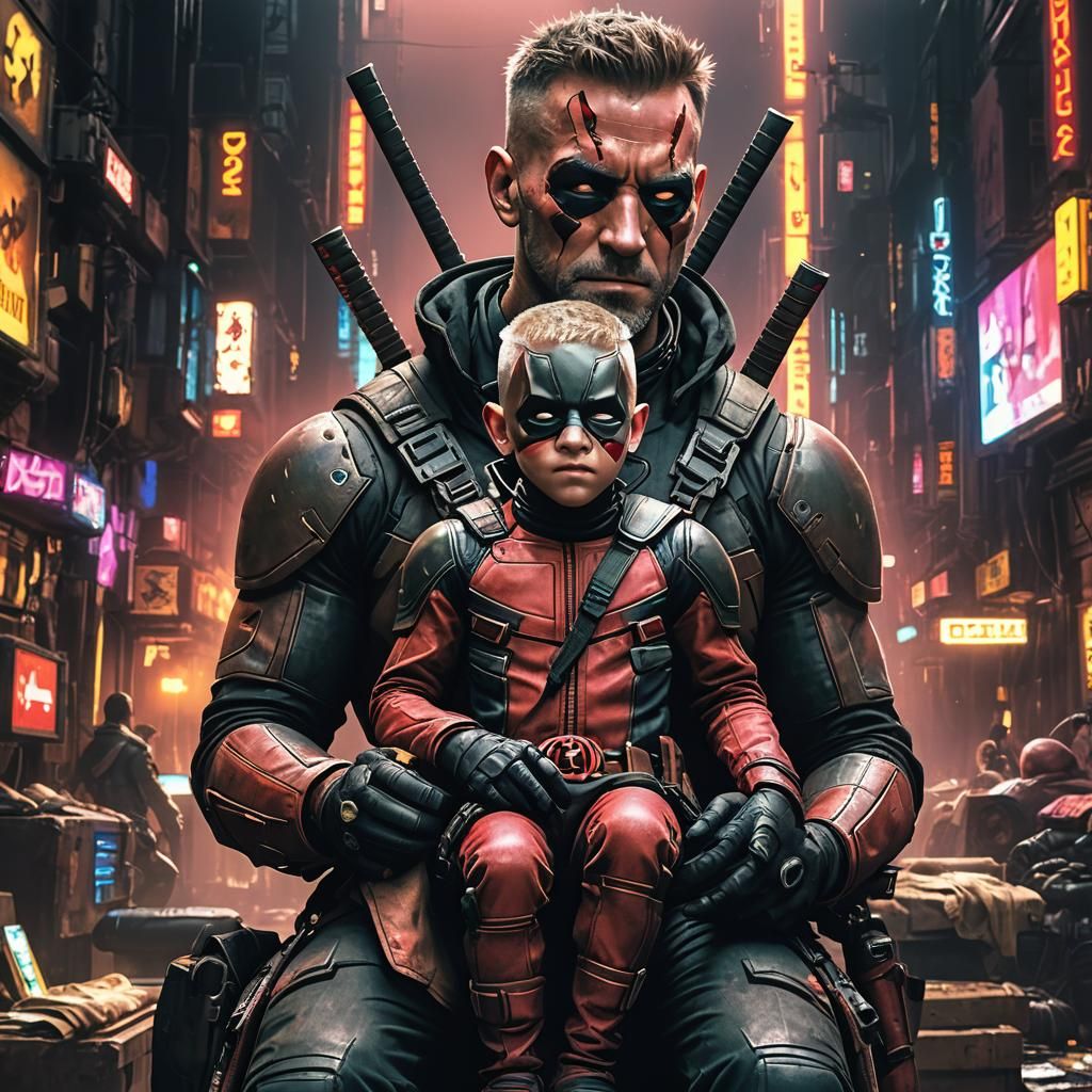 Fantasy Family Photo: Hero Father and Son