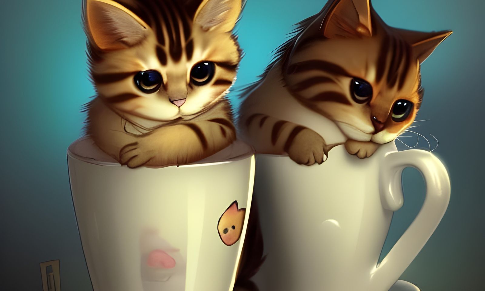 Kittens in a Mug: Hyperdetailed Digital Concept Art