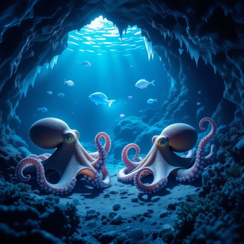 Two scientists of a frozen planet discuss their work