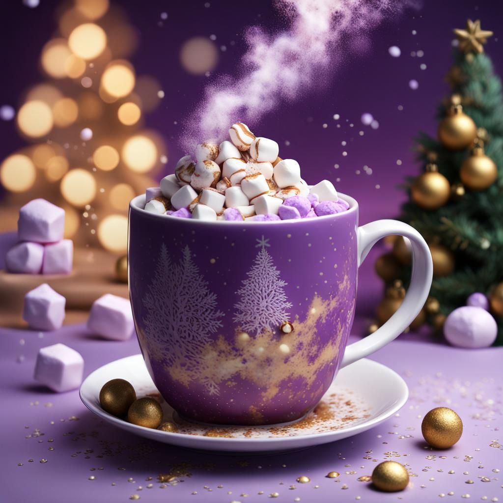 Latina Woman in Mug of Hot Chocolate in 3D