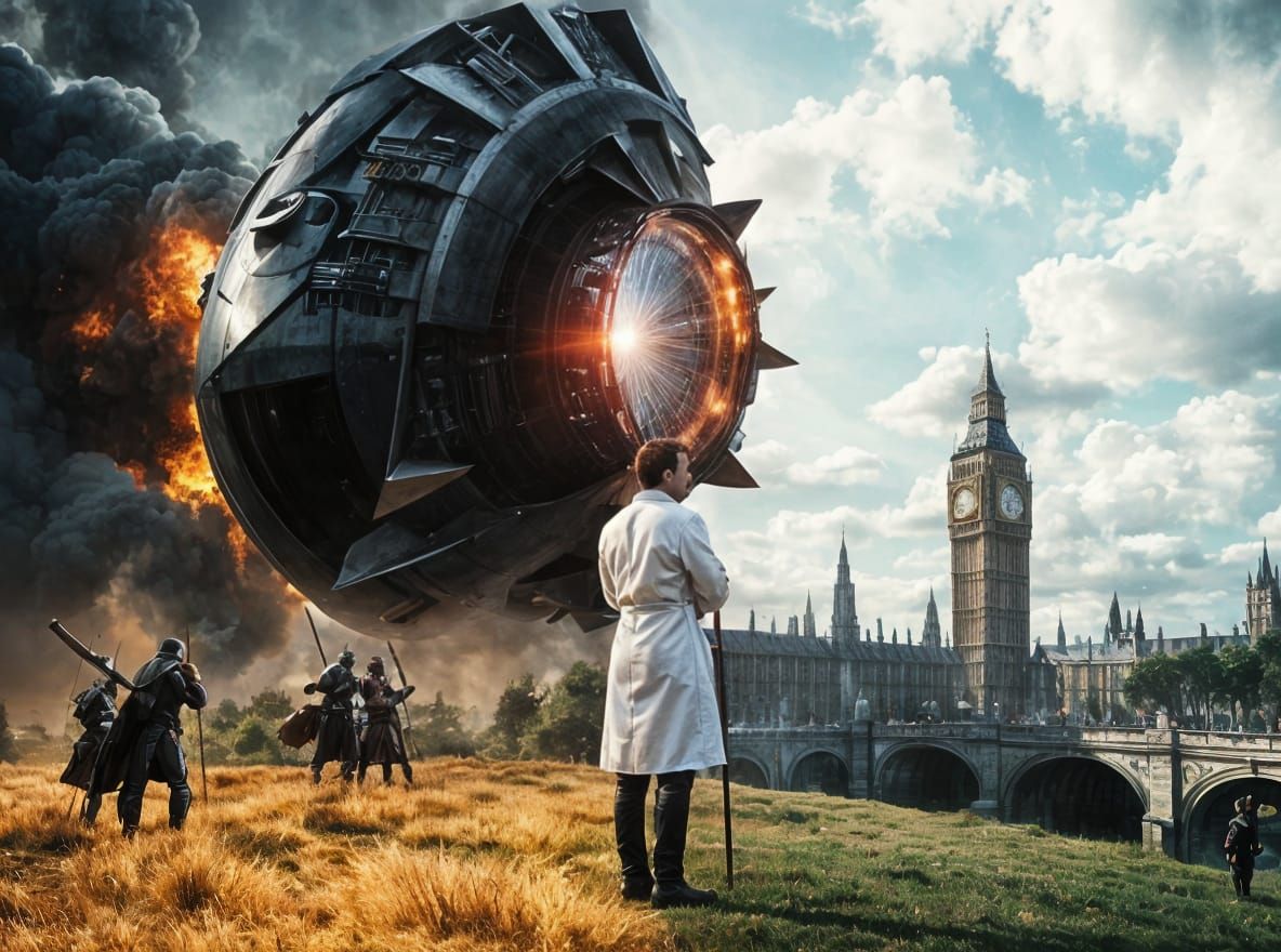 Futuristic Machine Warps Reality in Digital Art