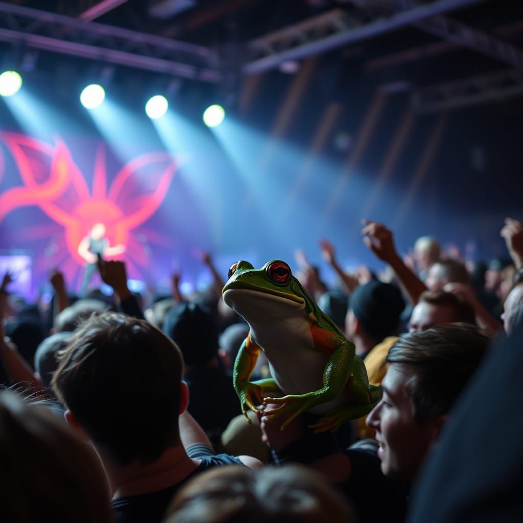 Frog Attends Metal Concert
