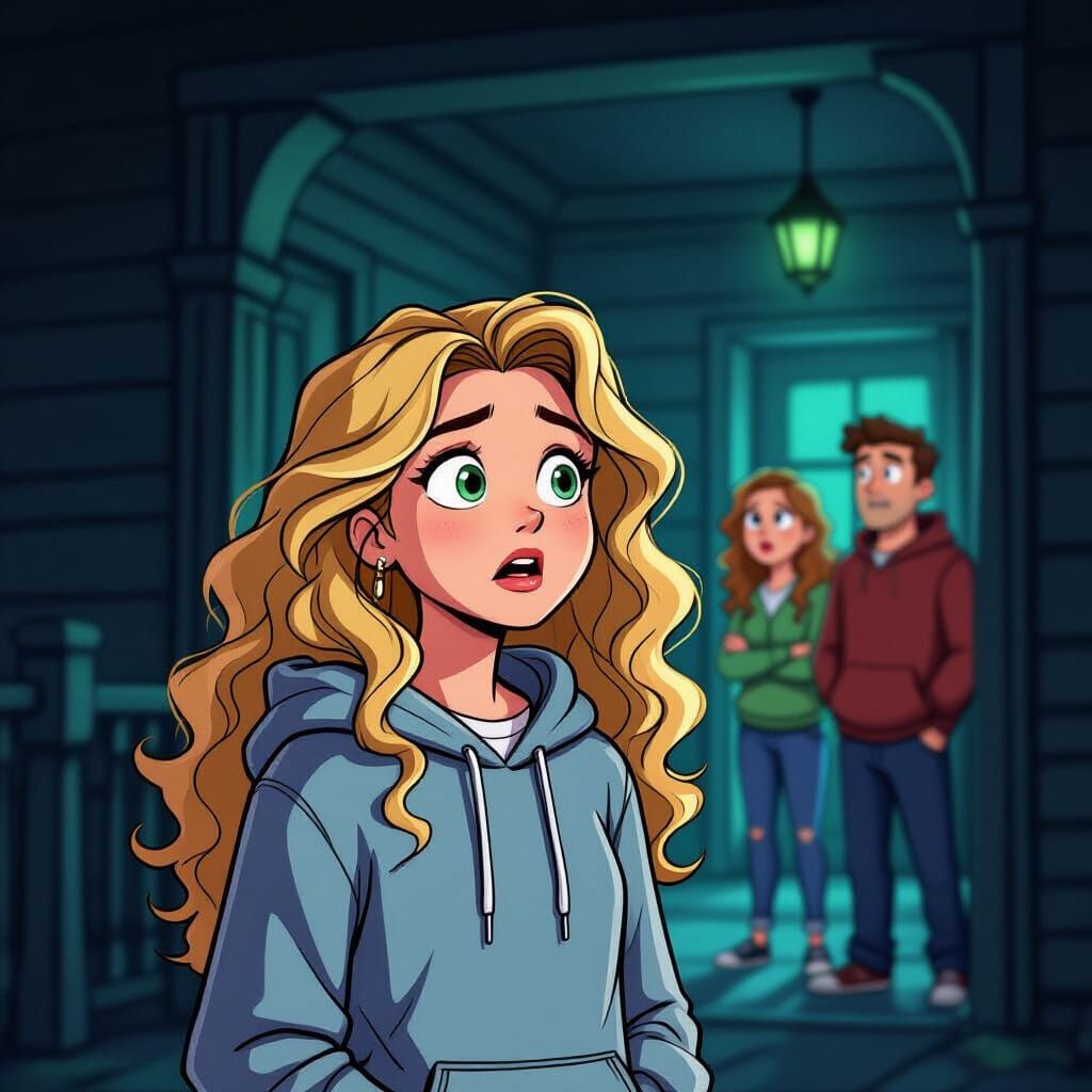 Girl Amused in Creepy House, Parents Scold