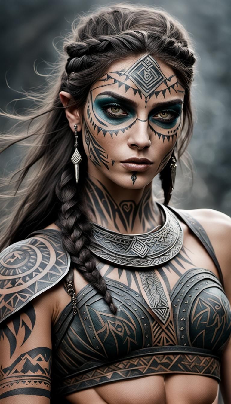 Mujer estilo guerrera inspirada en freya y Uruk, raza aria m...