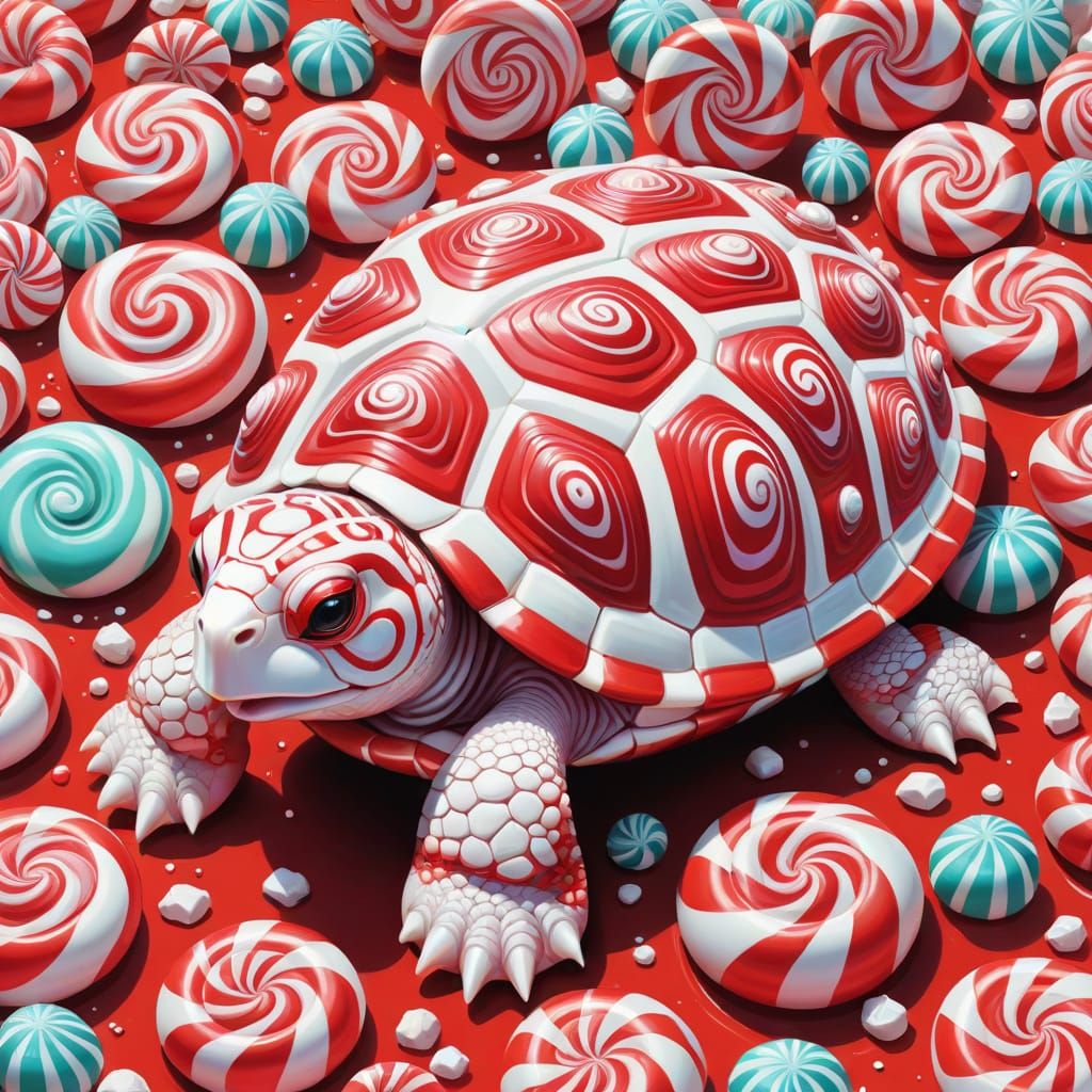 Peppermint Turtle in Candyland Art Style
