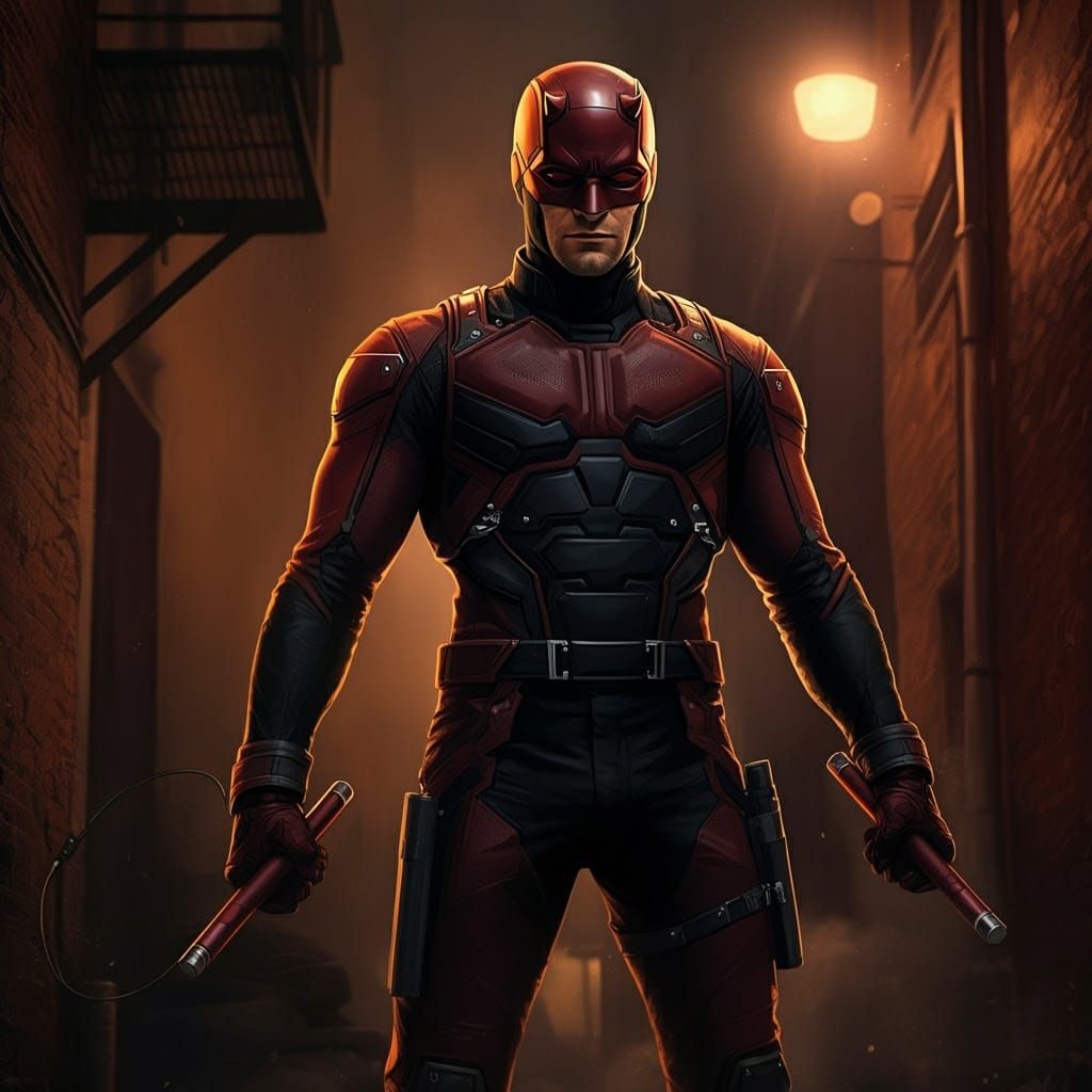 Daredevil in Gritty Comic Book Style
