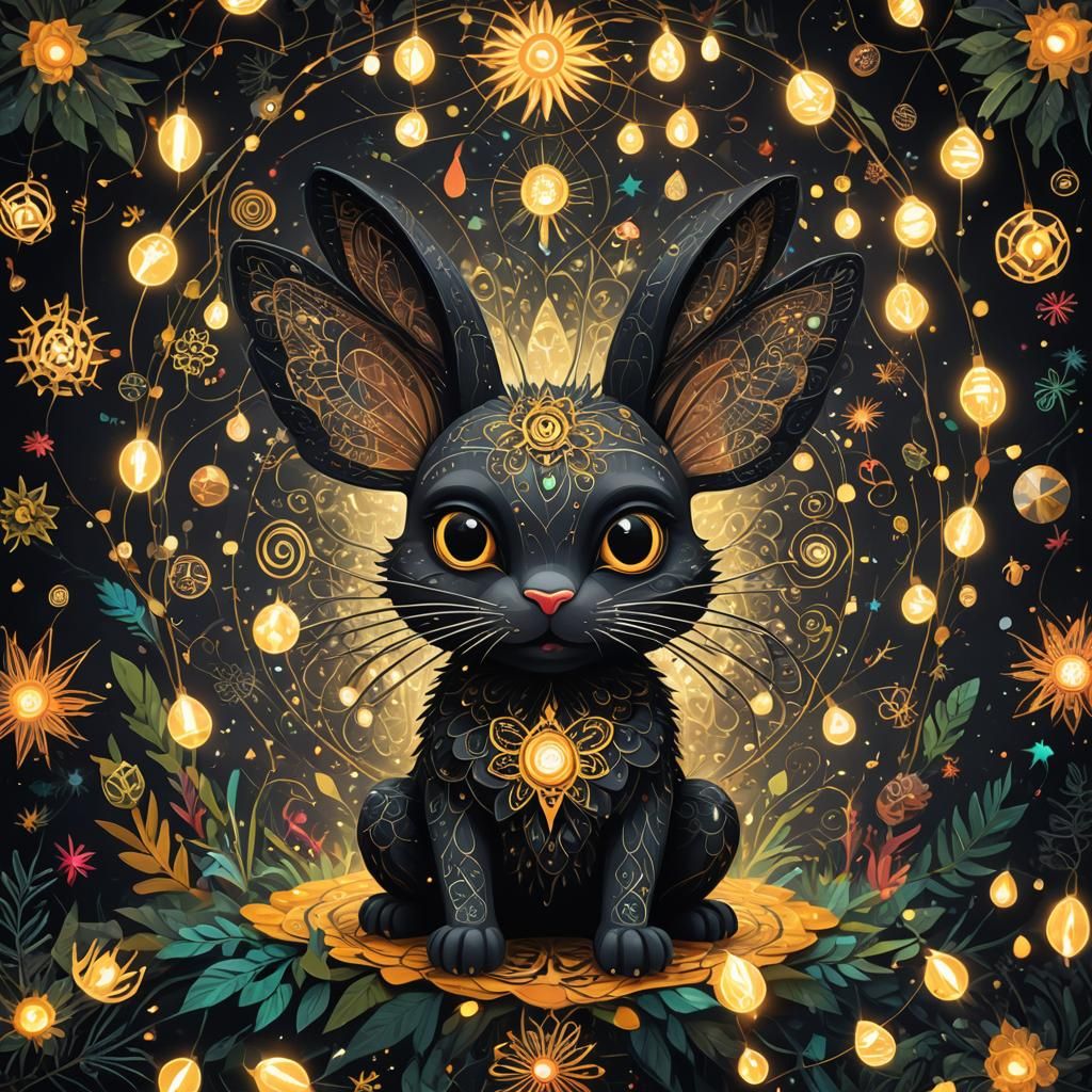 Psychedelic Creature in Frida Kahlo Style