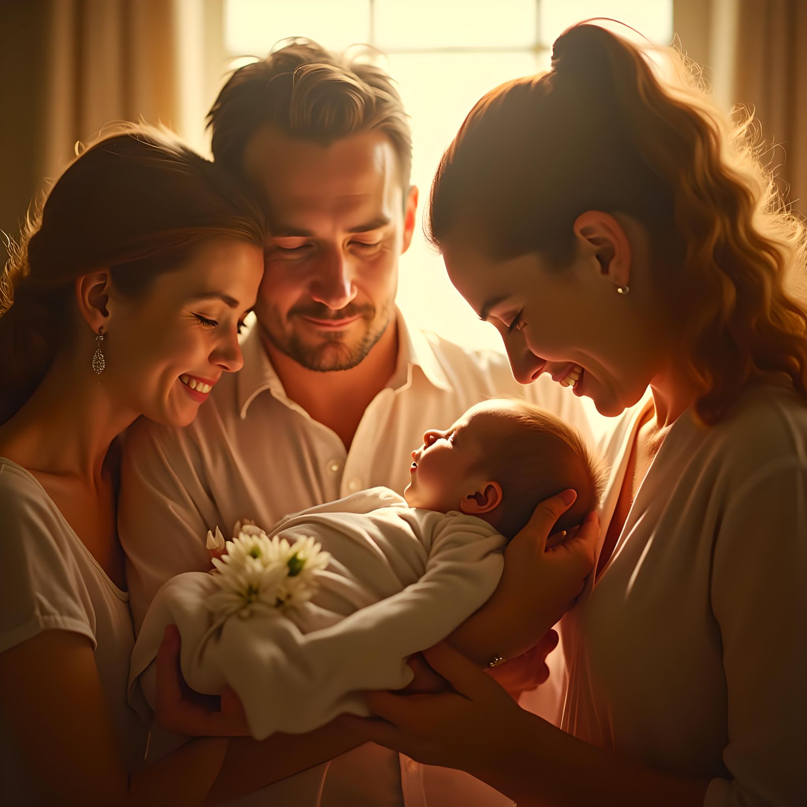 Cinematic Family Portrait with Newborn Baby