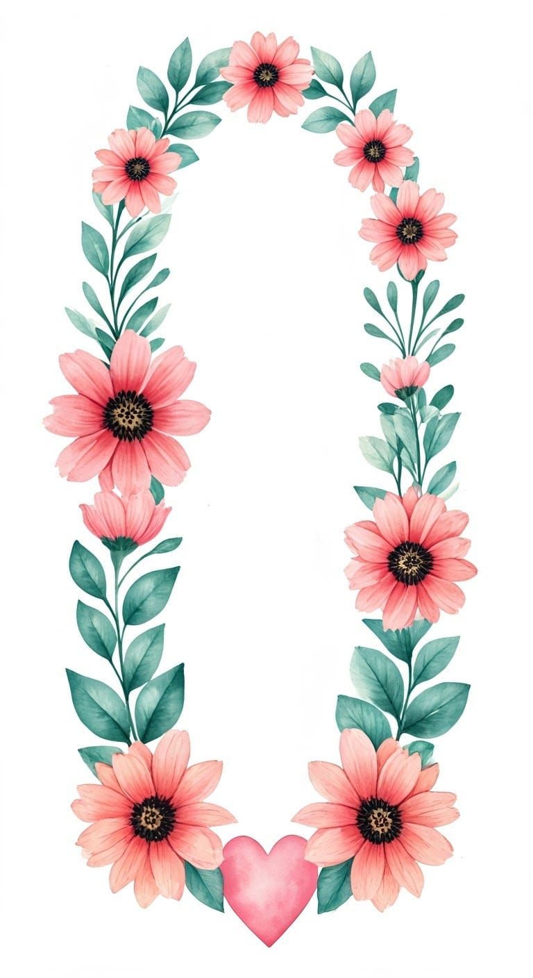 Dreamy Watercolor Invitation Card with Vibrant Flowers