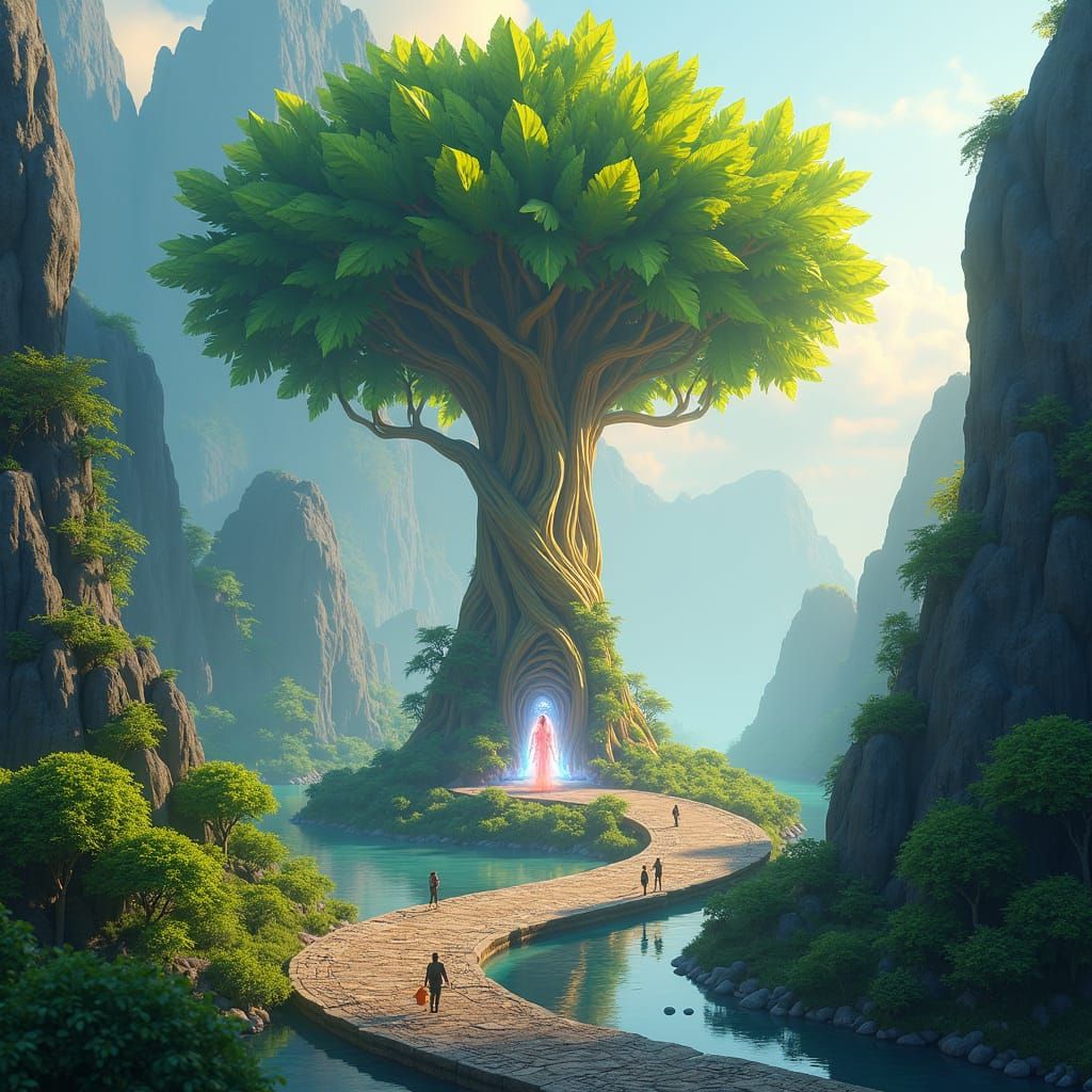 Banana Tree Payment Center in Fantasy Landscape