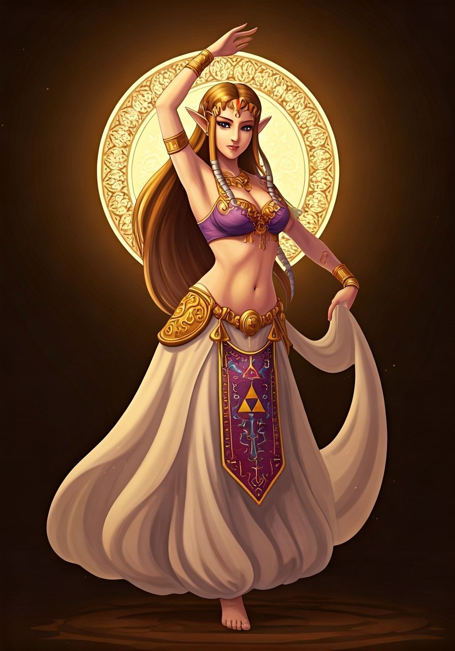 Zelda as Belly Dancer in Art Nouveau Style