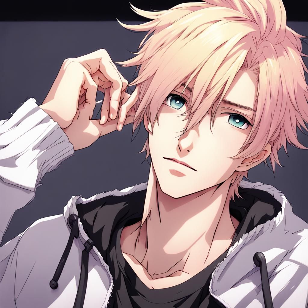 Anime Teen with Blonde Pinkish Hair