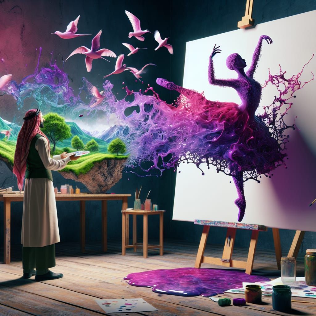 Enchanted Painter's Studio Transforms Reality