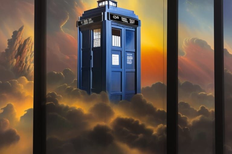 Doctor Who Portrait: Tardis and Crying Angels