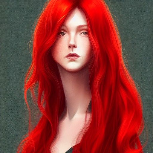 Elegant Redhead Portrait in Detailed Digital Painting