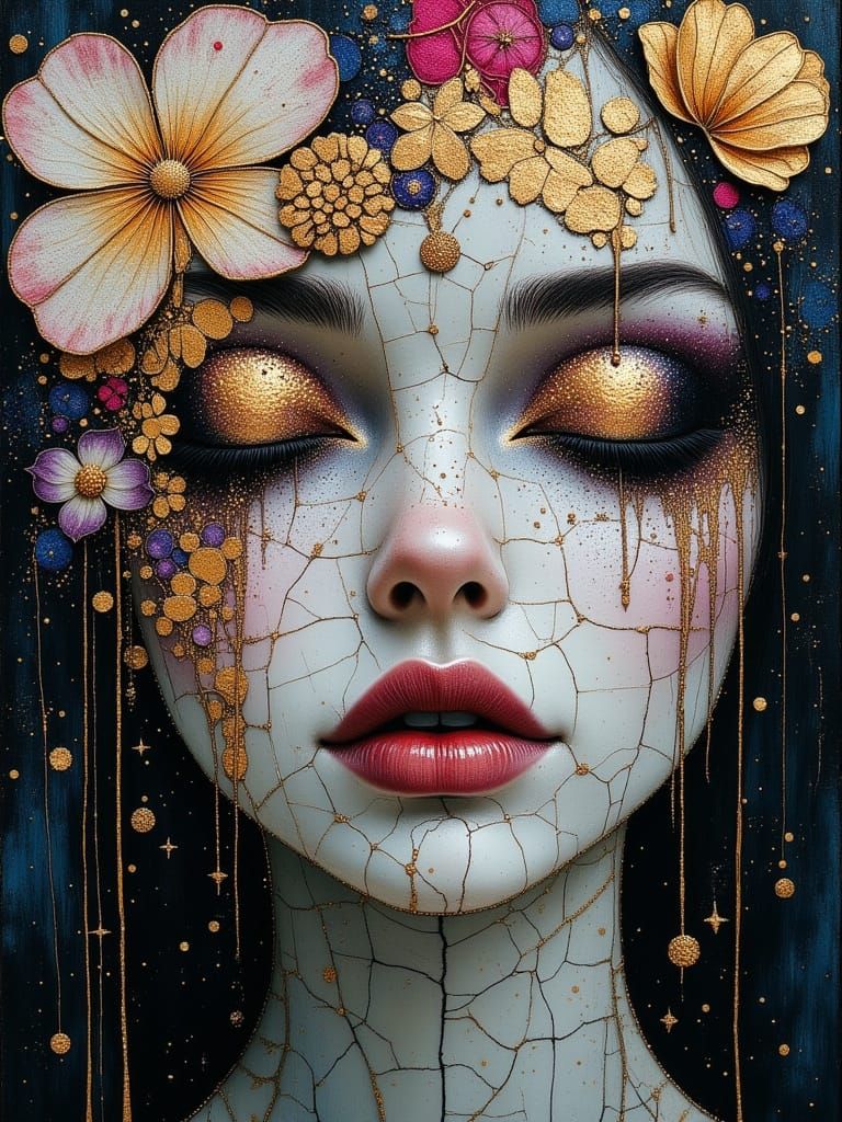 Ethereal Portrait of a Woman in Whimsical Dark Fantasy