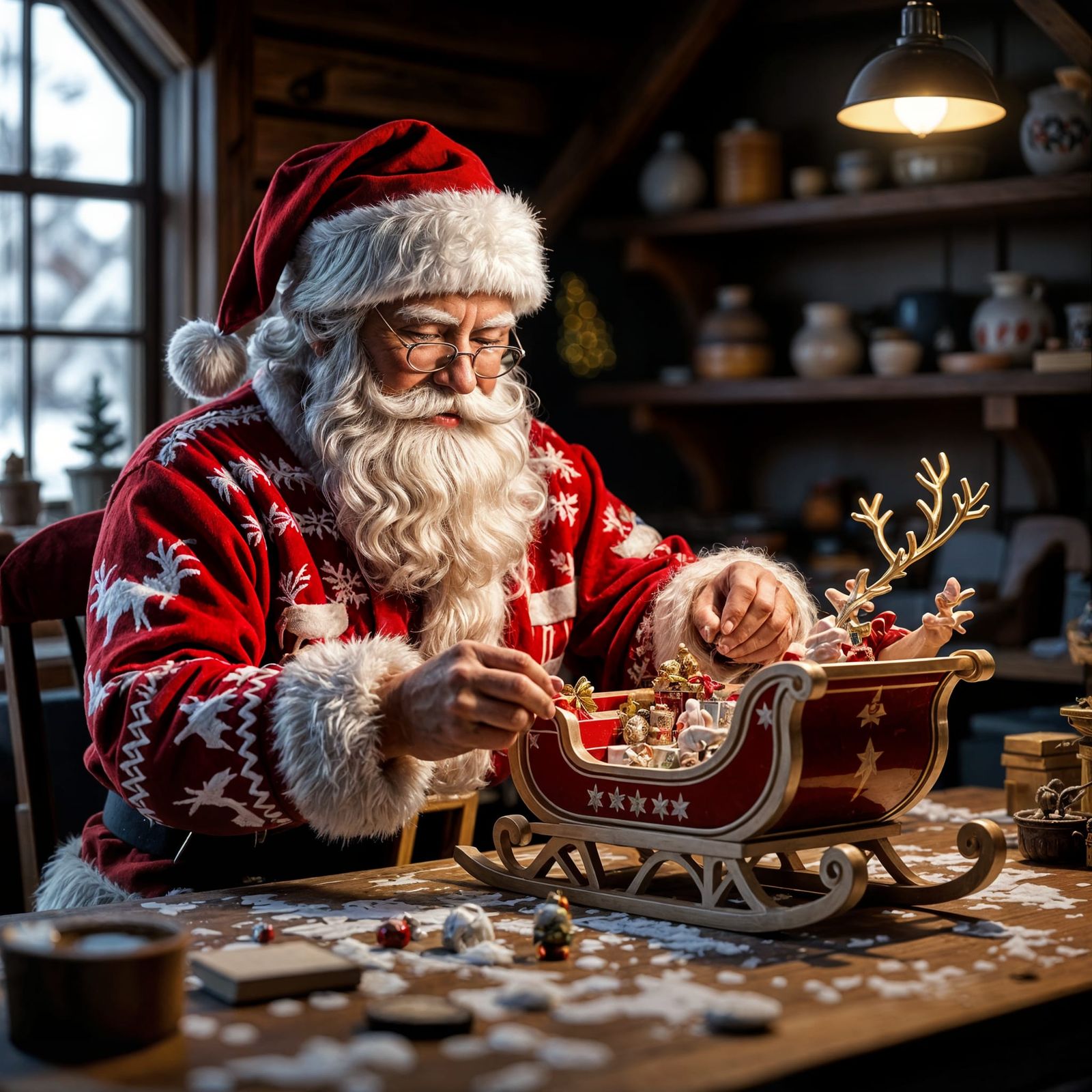 Santa Claus Off-Duty Moments in Fantastical Matte Painting