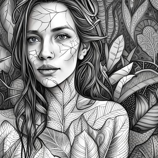 Rainforest Birds and Flowers Coloring Page