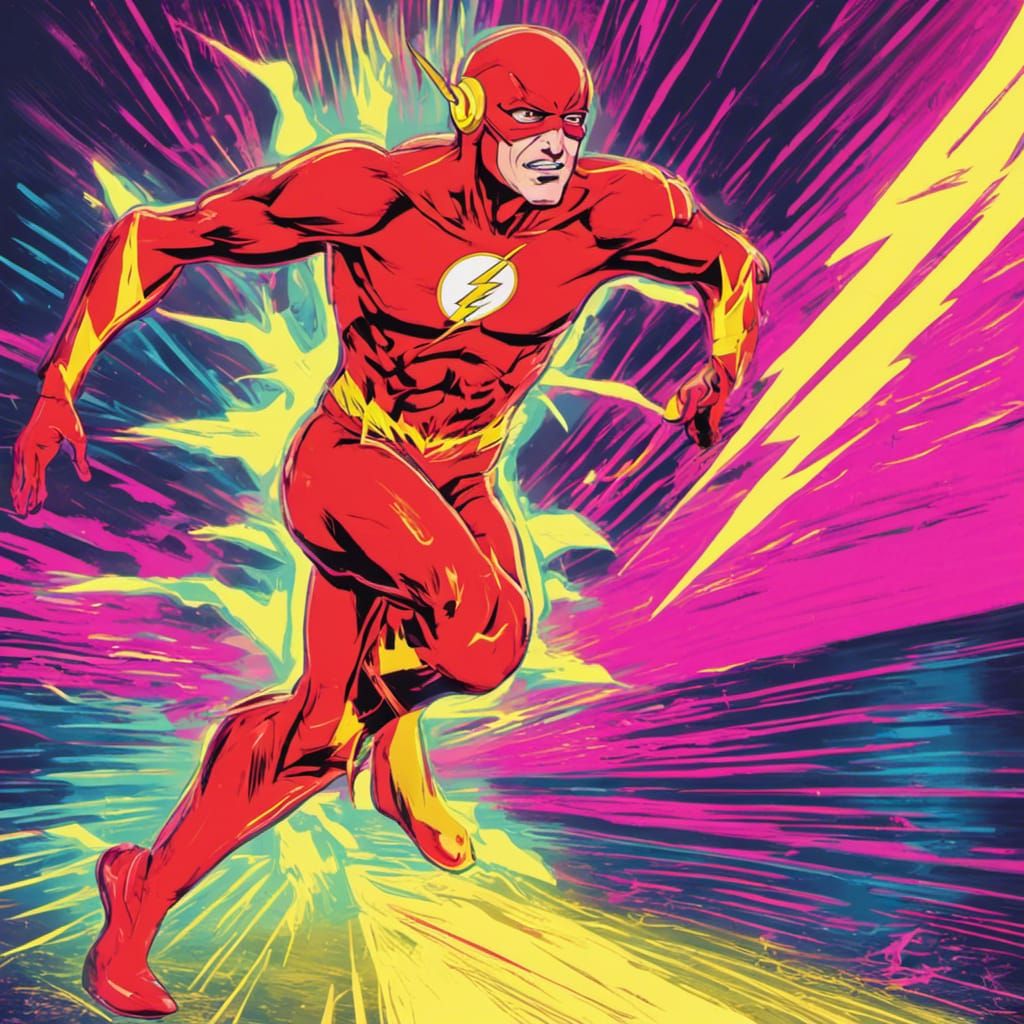 Flash vs Reverse Flash in Synthwave Neon Style