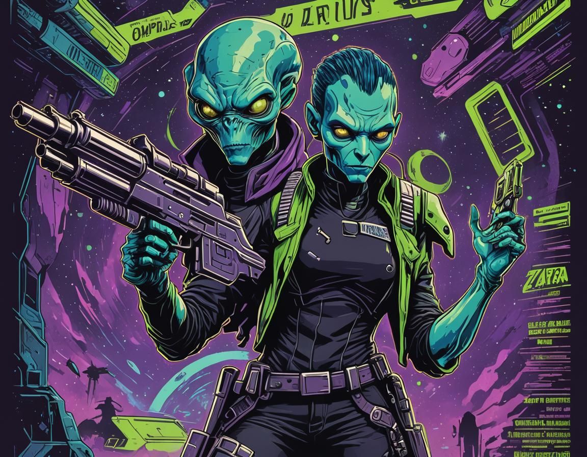 Galactic Wanted Poster of Alien Outlaw Zara