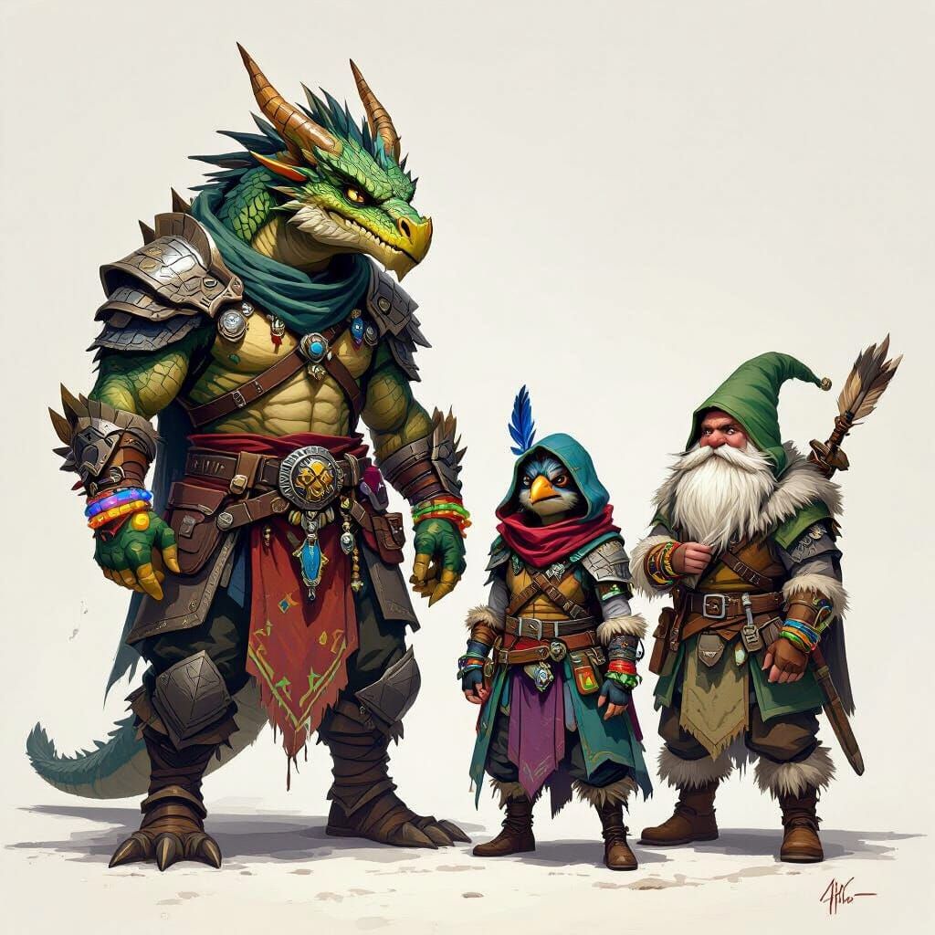 D&D Concept Art: Fantasy Heroes with Trash Bracelets