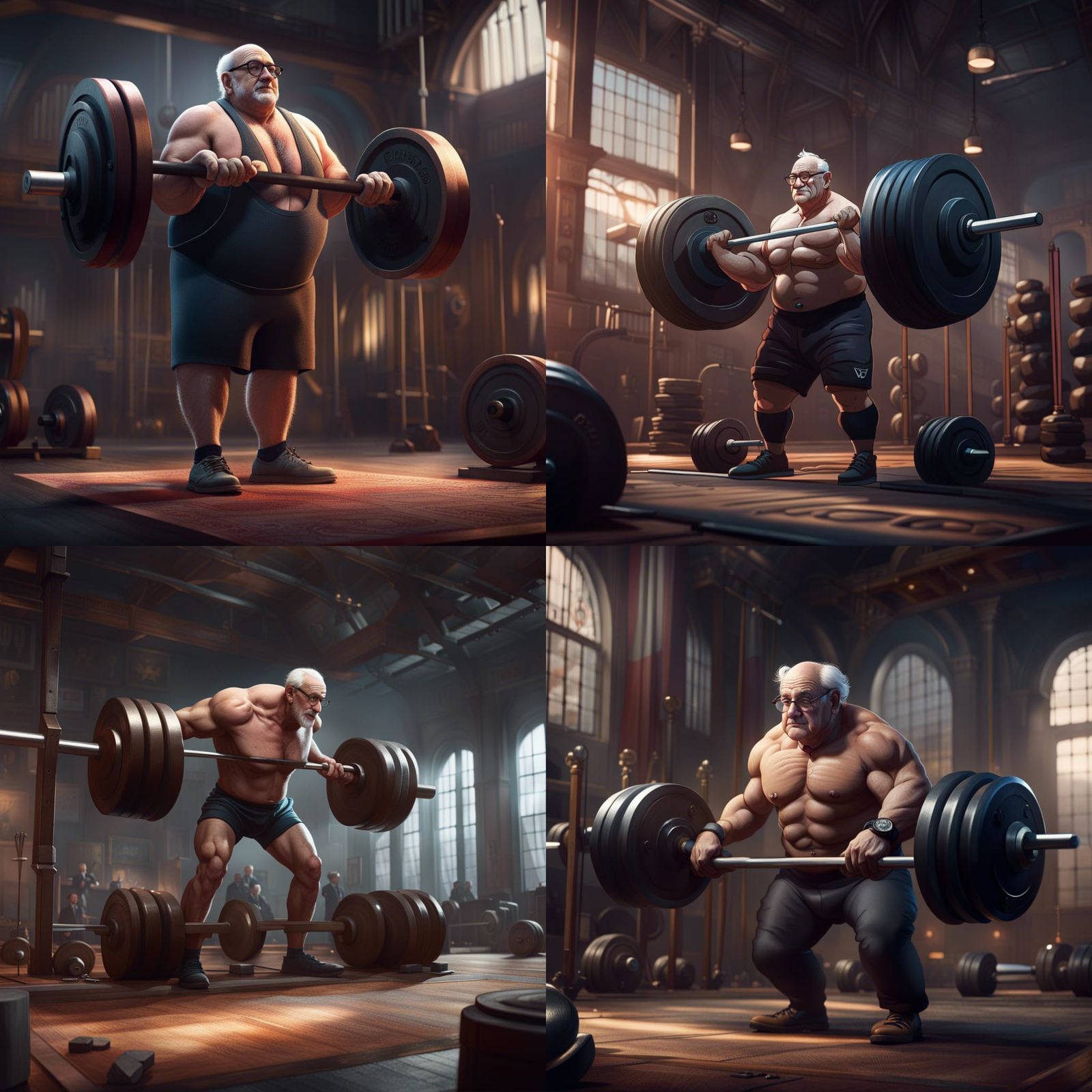 Murray Rothbard Gym Weights: Detailed Matte Painting