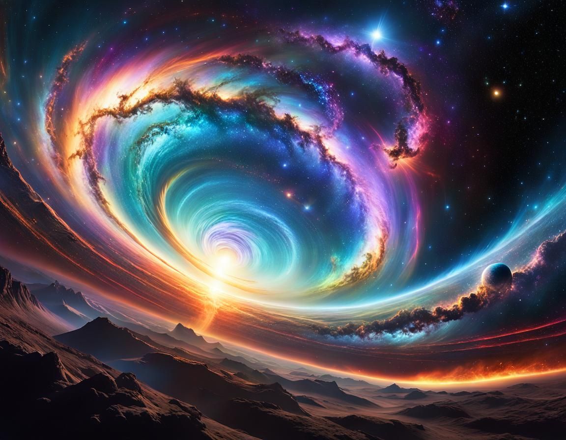 Swirling Cosmic Vortex Sweeping Across the Galaxy