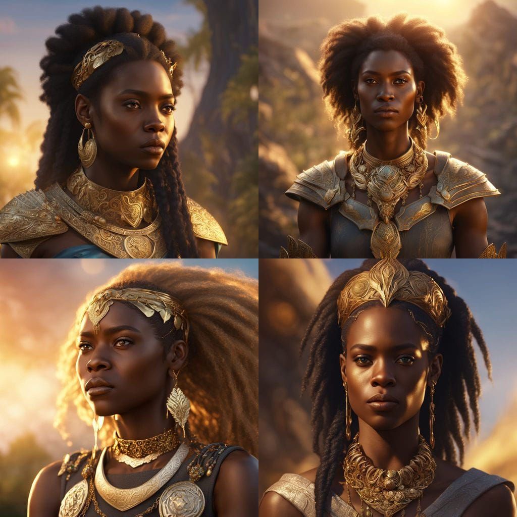 Sun Elf Princess Portrait in Digital Art Style