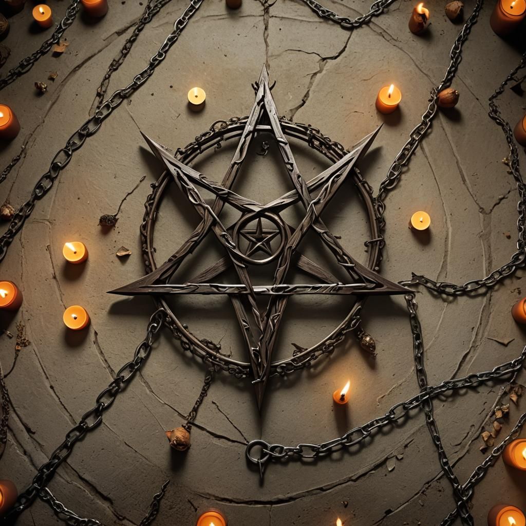 Pentagram Ritual: Detailed Photorealistic Matte Painting