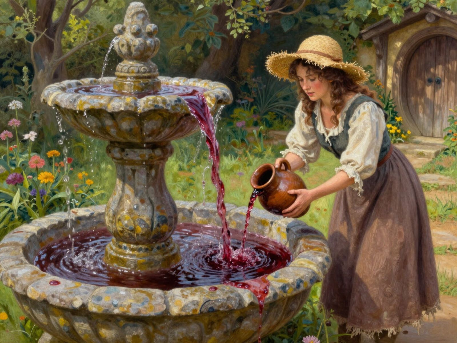 Hobbit Garden Fountain Transforms Water into Wine