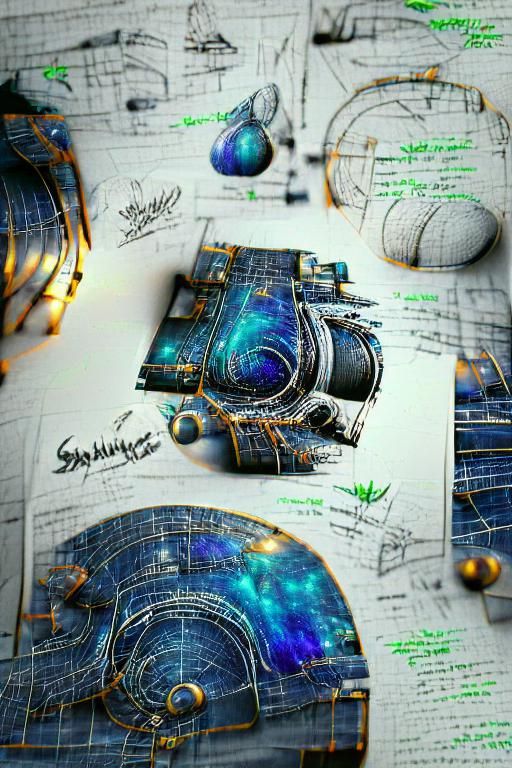 Galaxy Schematic Blueprint in Detailed Digital Art