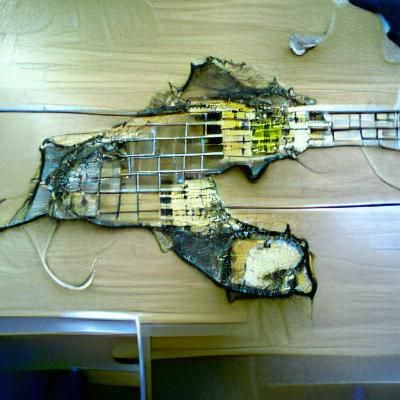 Destroyed Bass Guitar: Relic of Rock