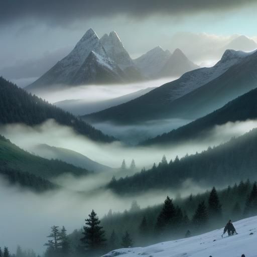 Fellowship in Misty Mountains: Lord of the Rings Film Still