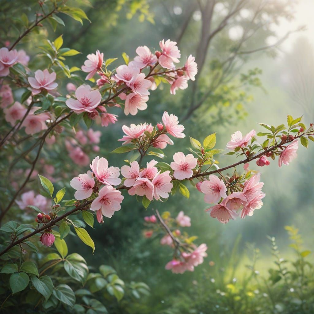 Pastel Hearts in Serene Nature