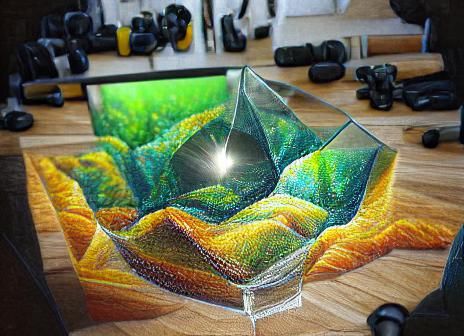 Iridescent Glass Stipple Painting in 8k Resolution