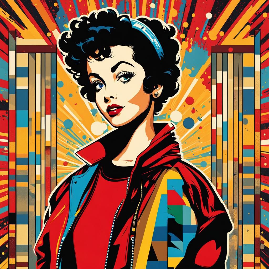 Betty Boop in Varsity Jacket: Pop Art Style