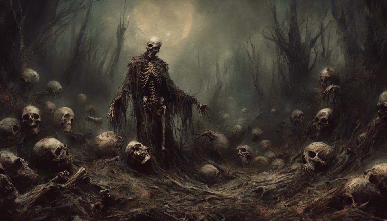 Macabre Necromancer Rising the Dead