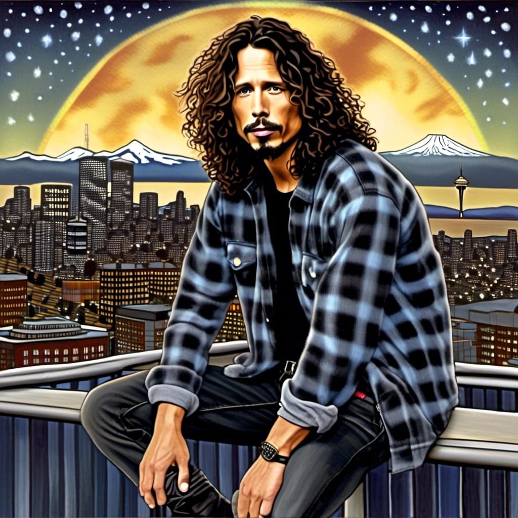 Chris Cornell in Detailed Plaid, Seattle Grunge Style