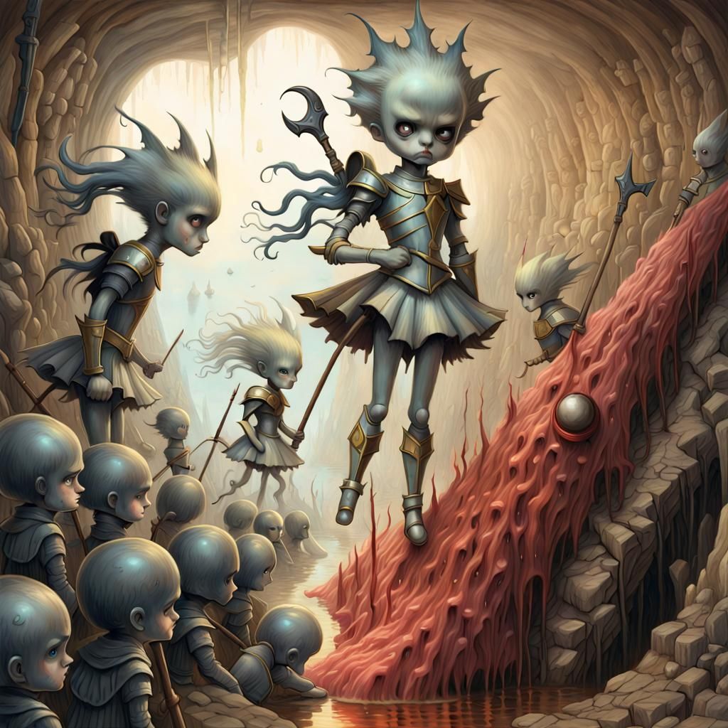 Surreal Warriors in Post-Impressionist Style