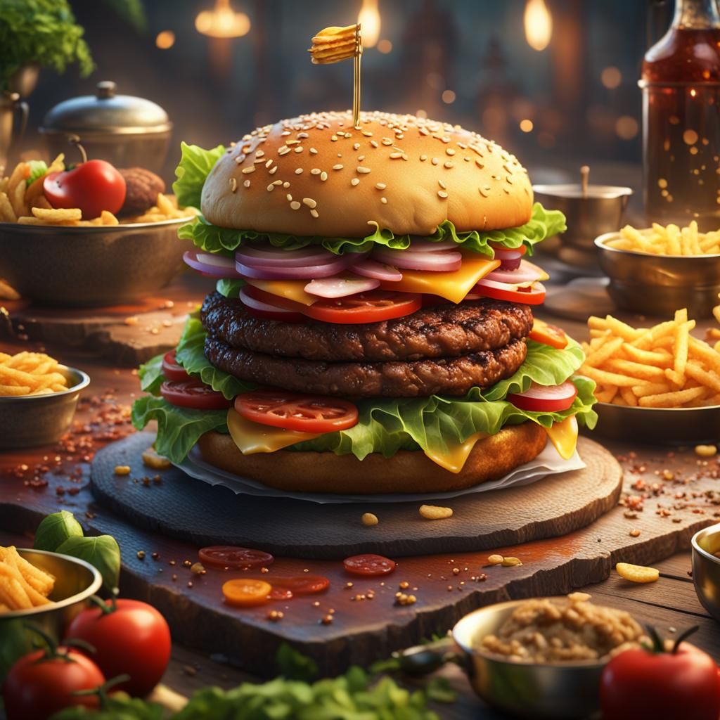 Luxury Burger Concept Art in 8K Resolution