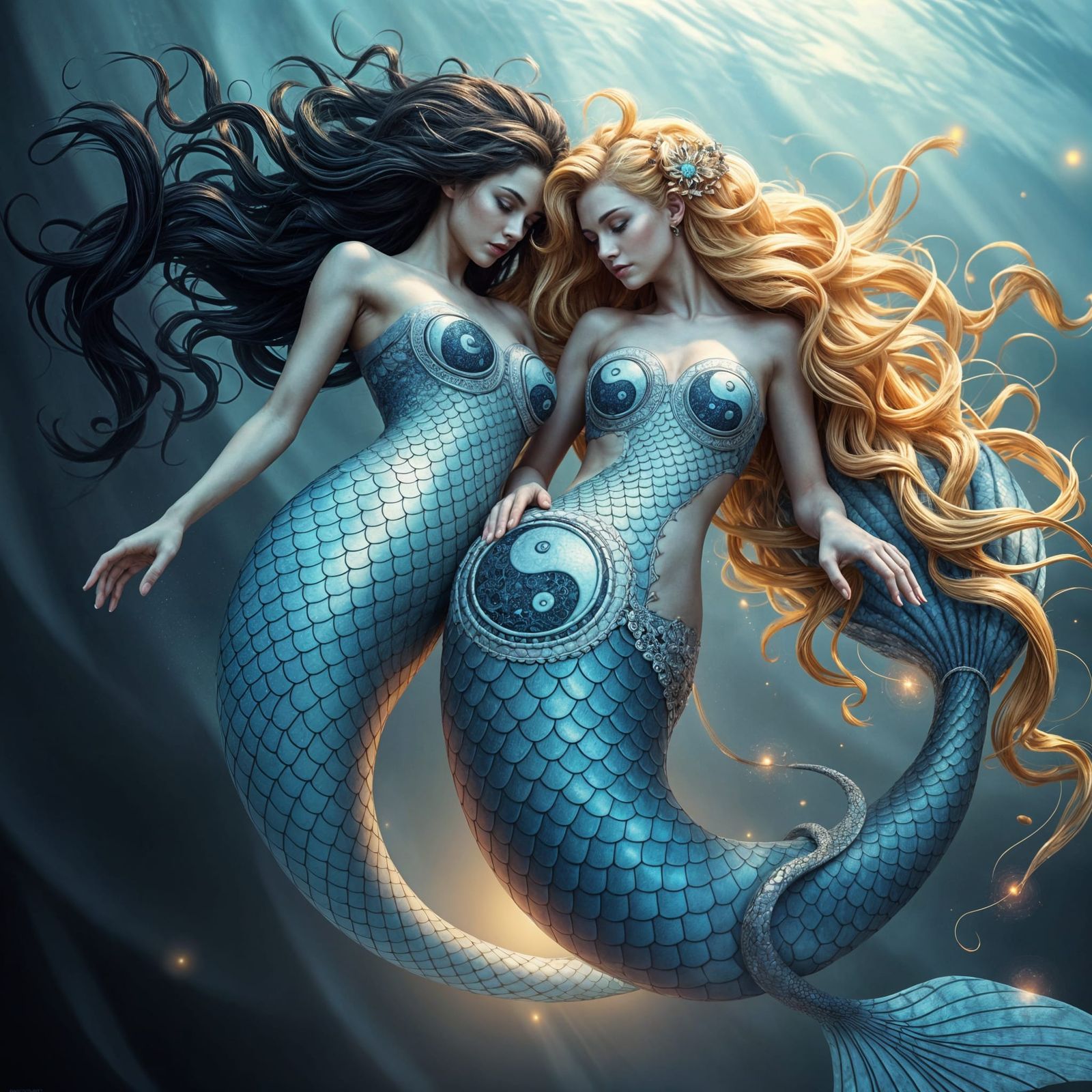 Ethereal Mermaid Goddesses in Harmony