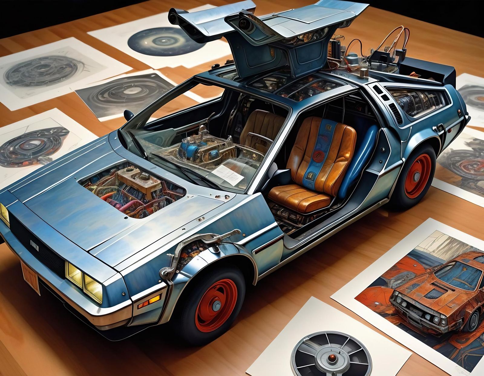 Delorian Flux Capacitor Exploded View: Psychedelic Art