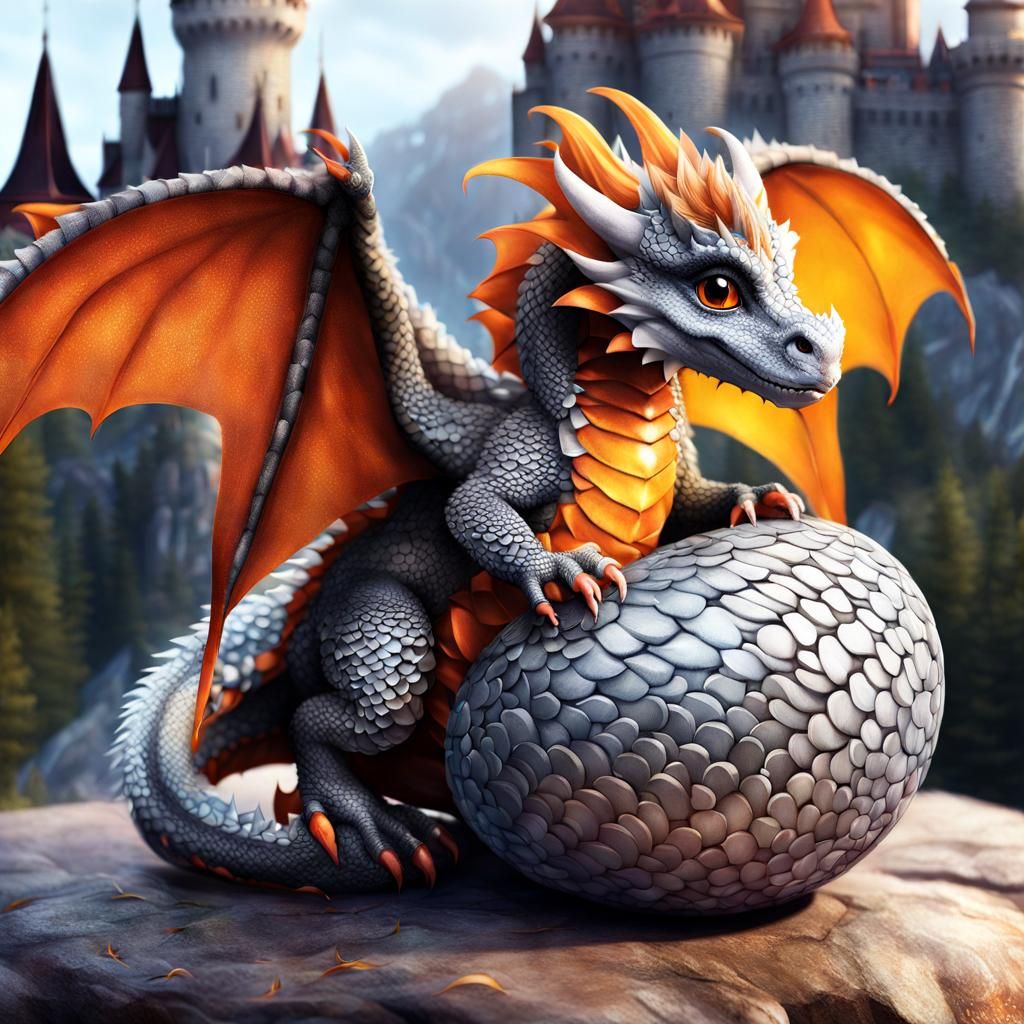 Grey and Orange Dragon