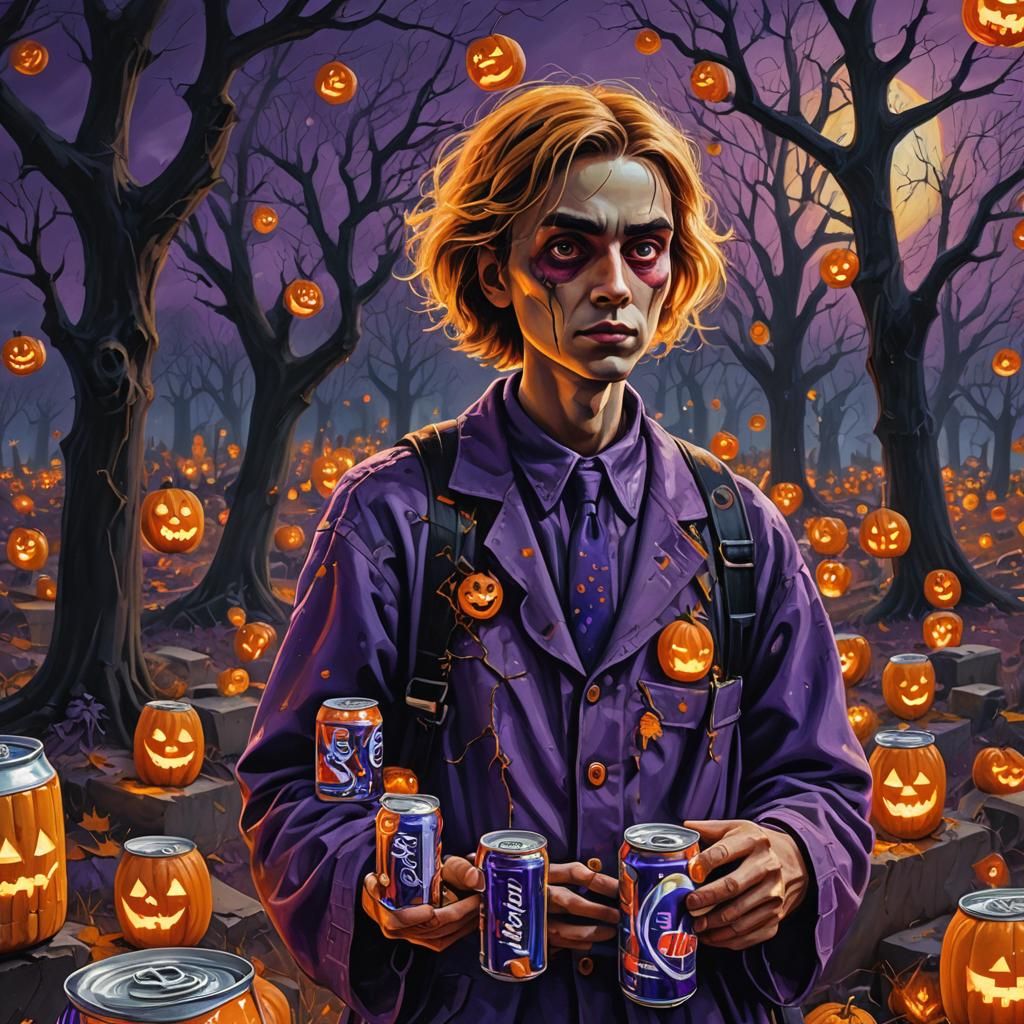 Boos from Mario Graveyard Scene in Surrealist Oil Painting