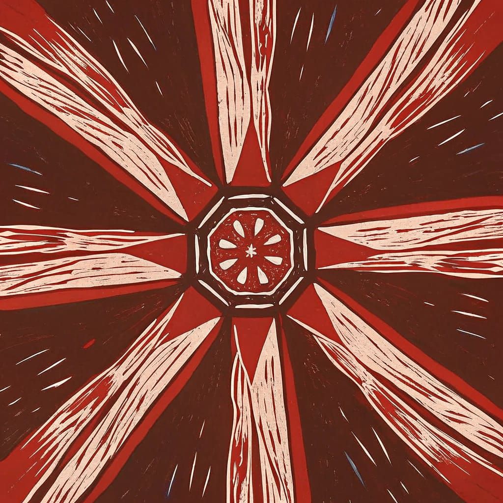 Vibrant Geometric Pattern Radiates from Central Point