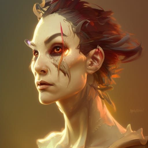 Fantasy Humanoid Rat Portrait in Art Nouveau Style