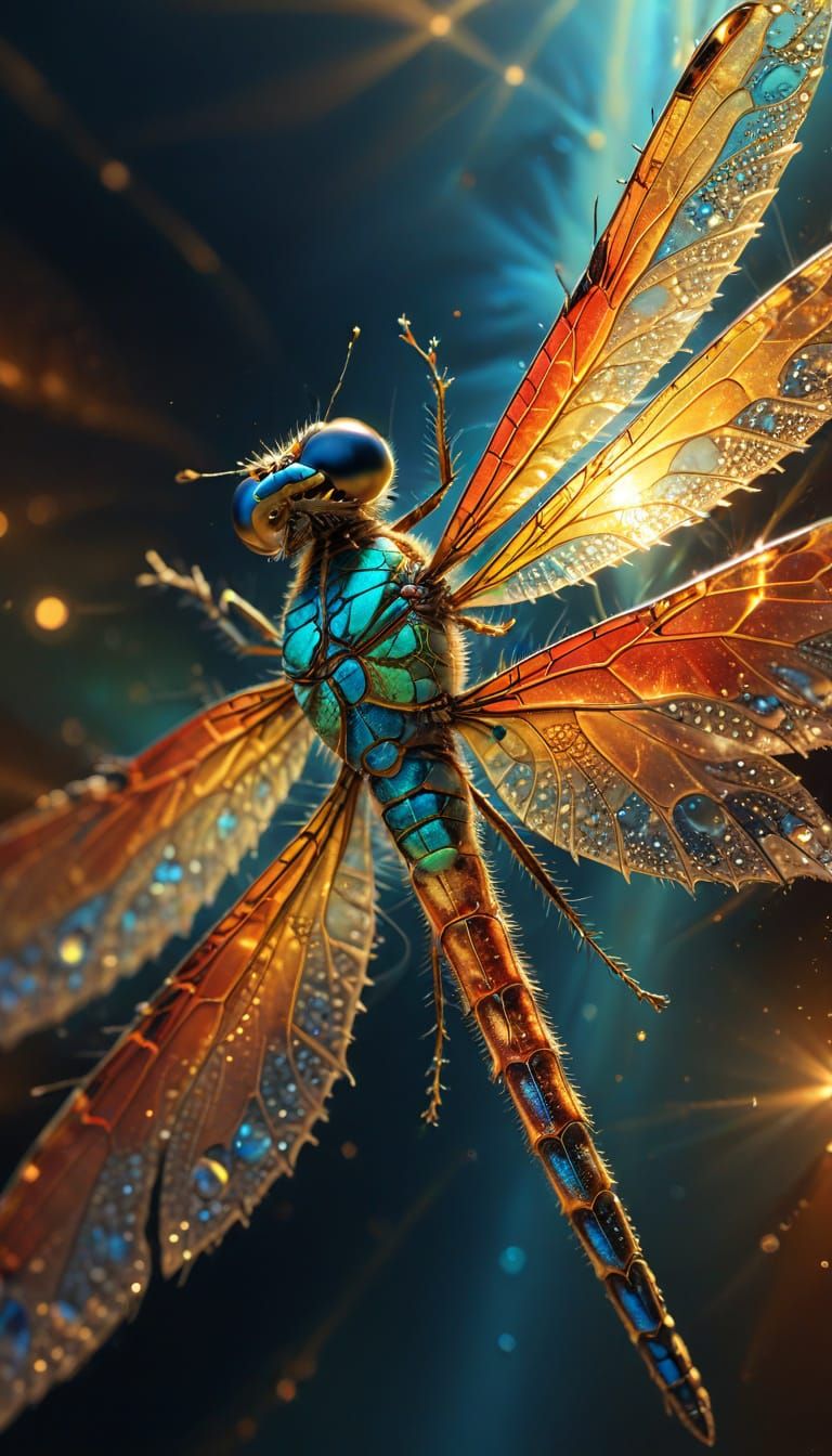 Fractal Dragonfly in Surreal Fantasy Art Style