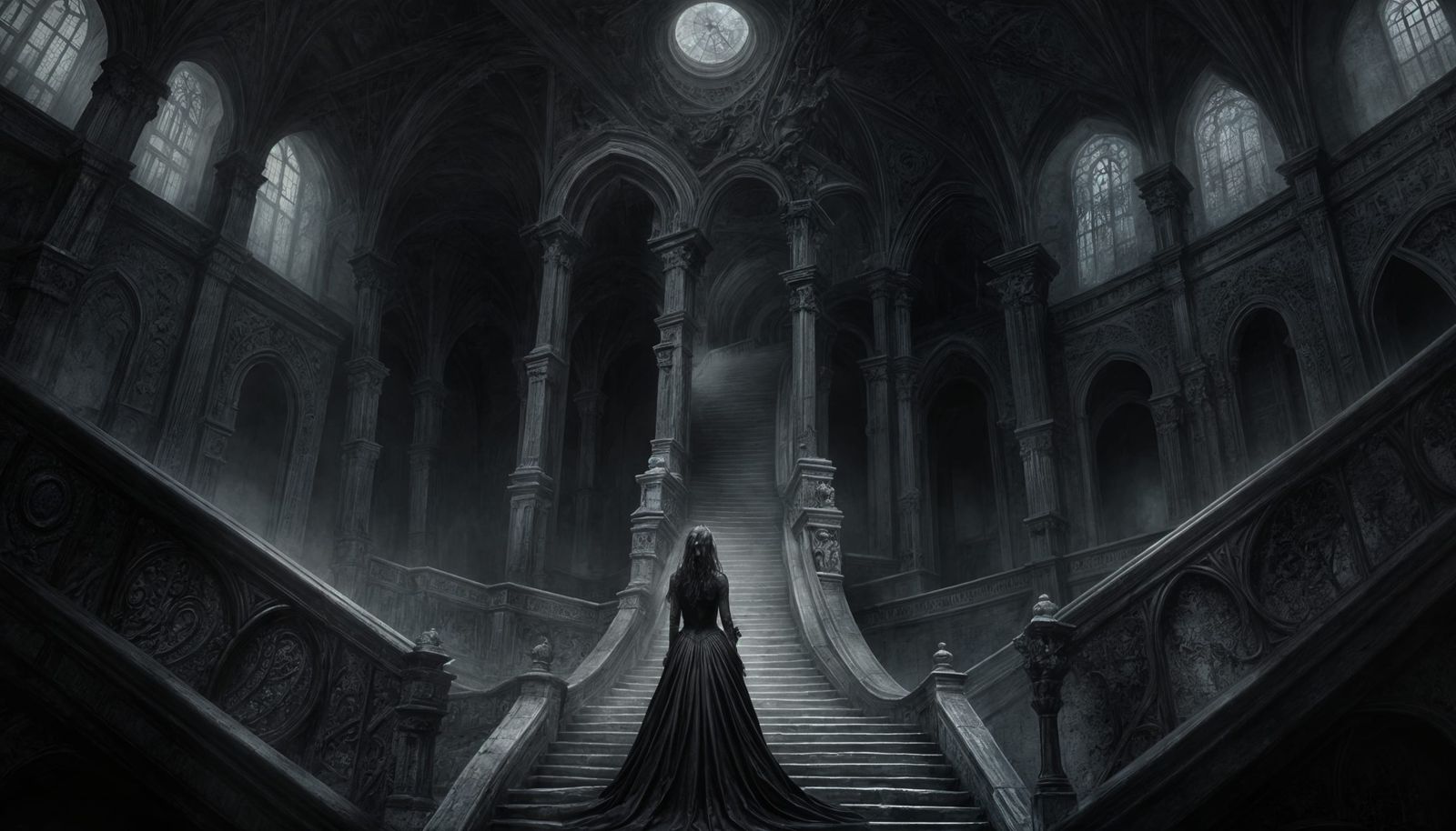 Sinister Gothic Princess in a Dark Ages Labyrinth