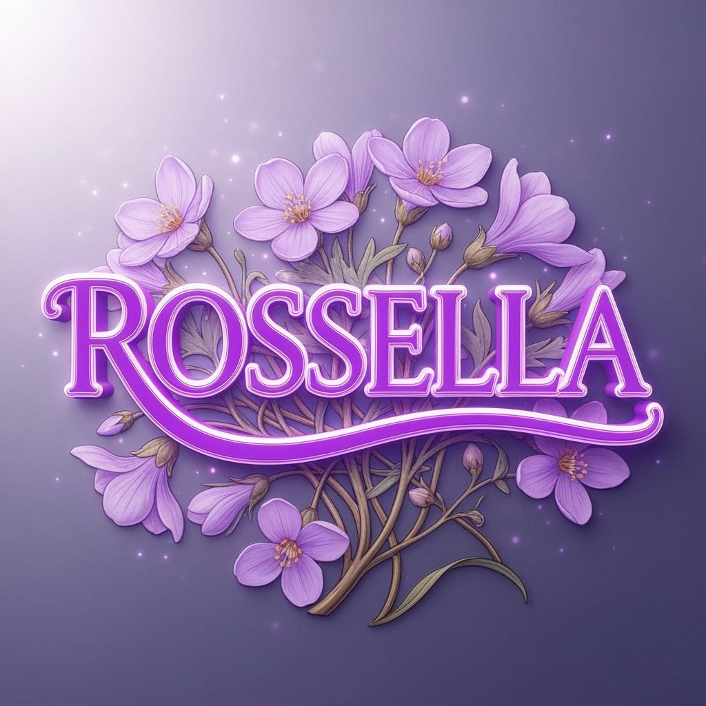 ROSSELLA Name Art Nouveau Floral Design
