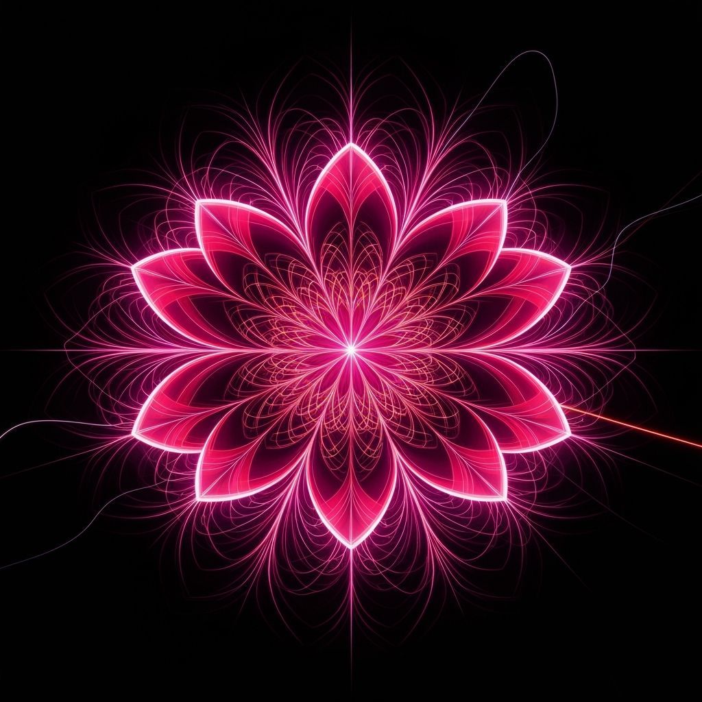 Vibrant Geometric Floral Root 17 in Pink Hues